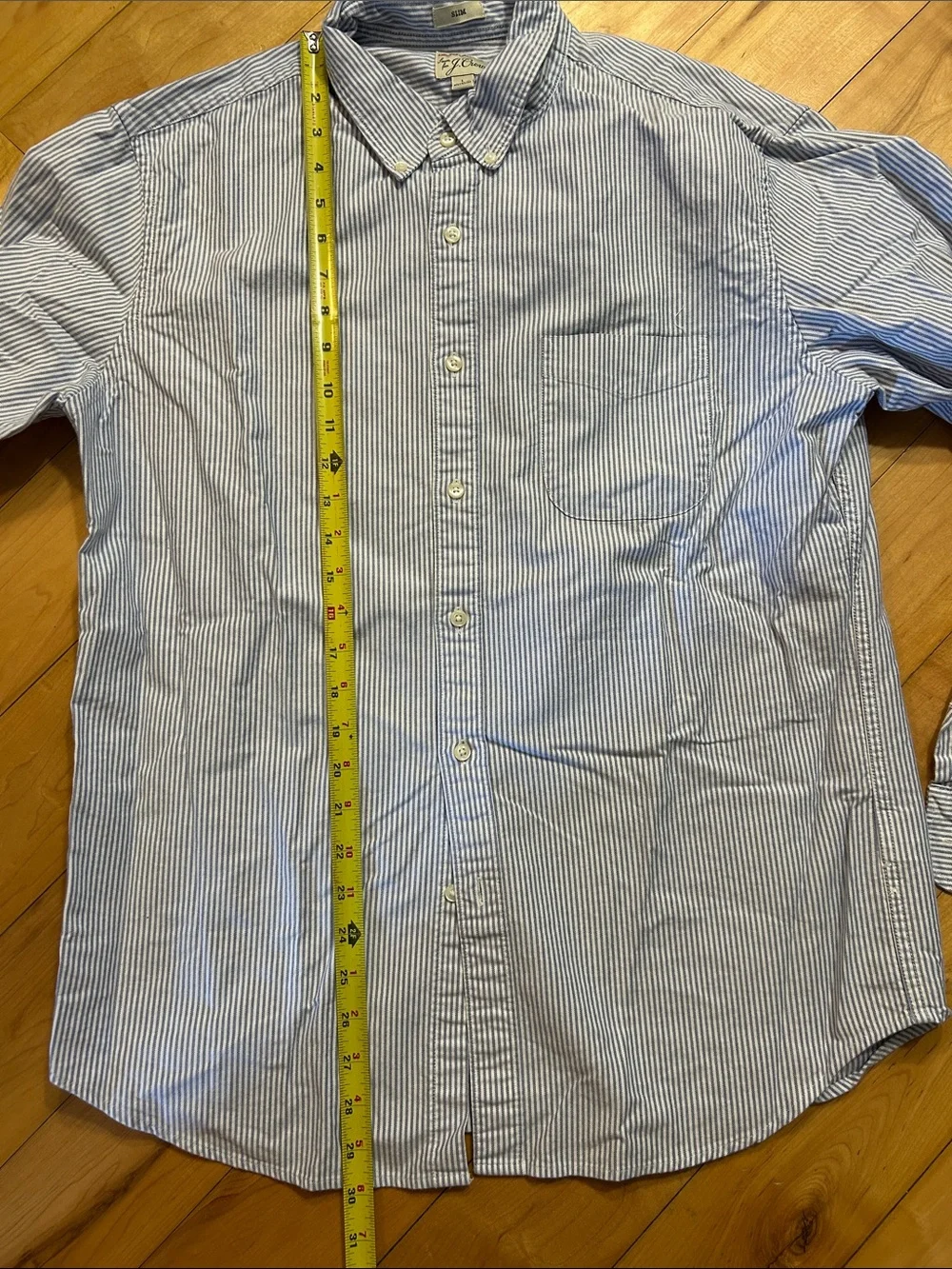 J. Crew Light Blue and White Pinstripe Slim fit Button-Down Shirt